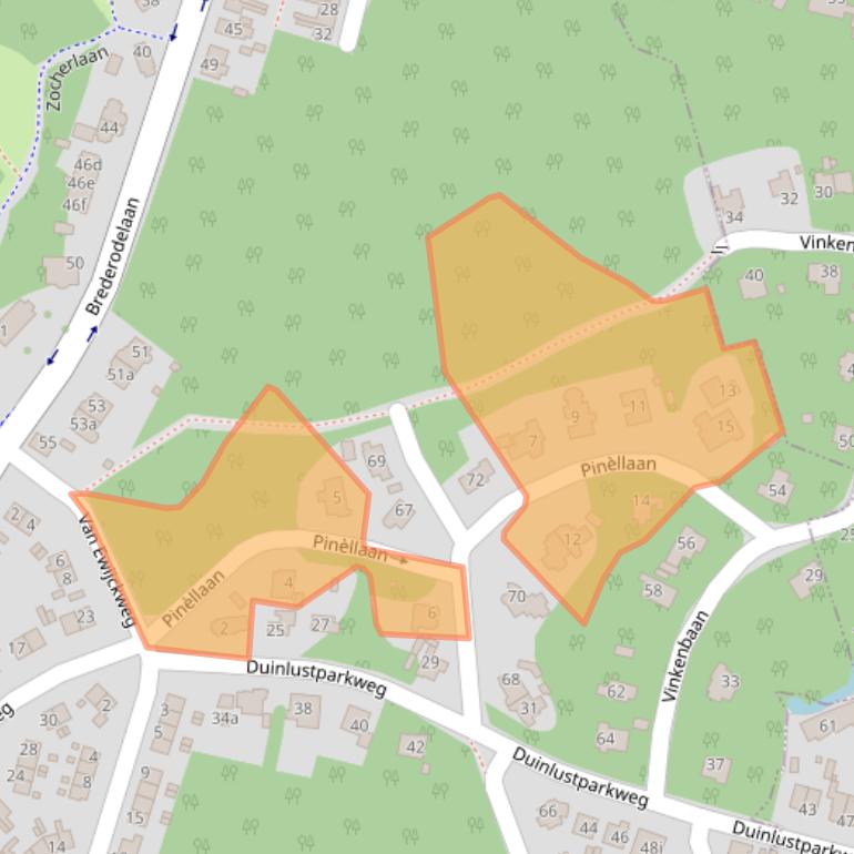 Kaart van postcodegebied 2061LH.