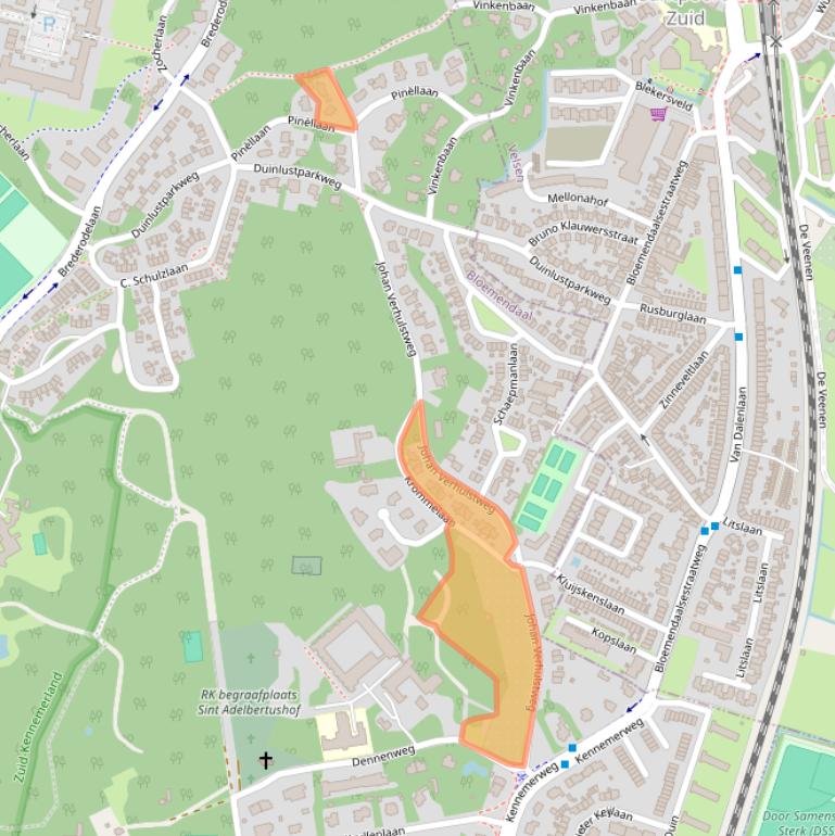 Kaart van postcodegebied 2061LJ.