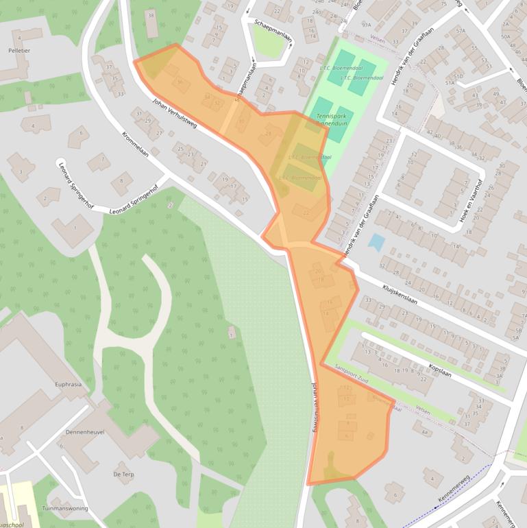 Kaart van postcodegebied 2061LK.