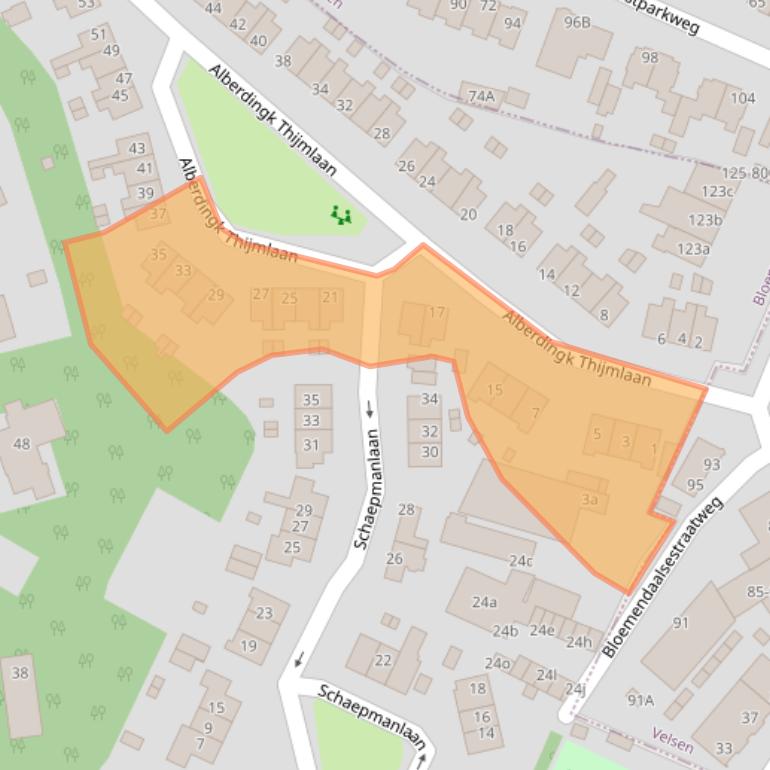 Kaart van postcodegebied 2061LS.