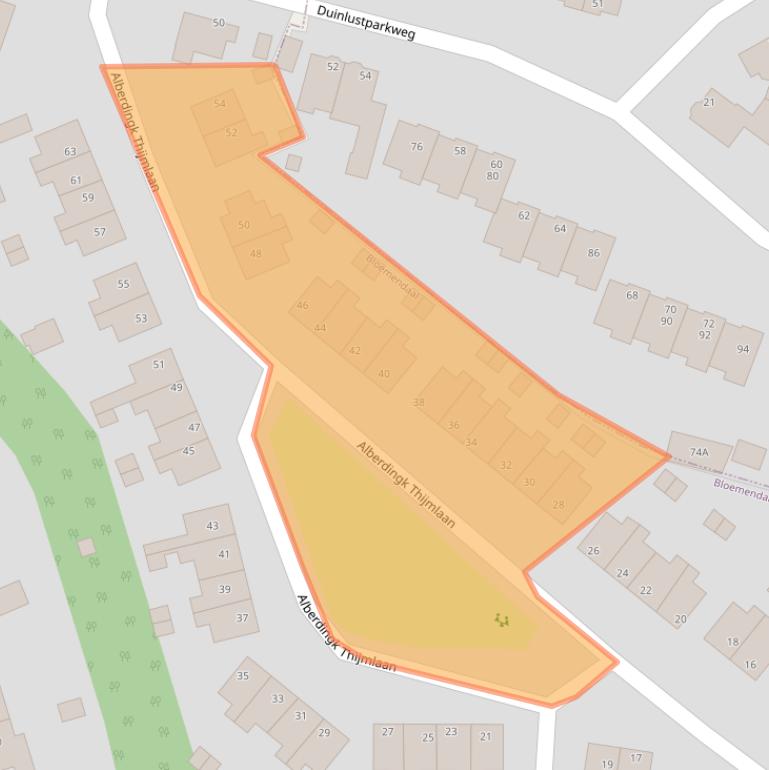 Kaart van postcodegebied 2061LW.