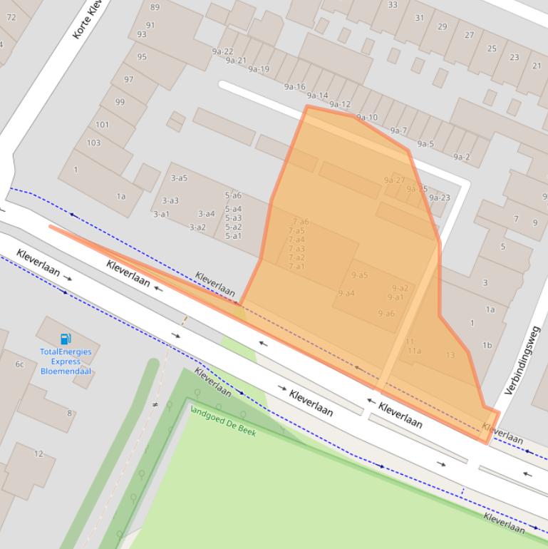 Kaart van postcodegebied 2061TB.