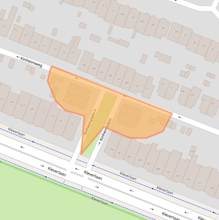 Kaart van postcodegebied 2061TJ.