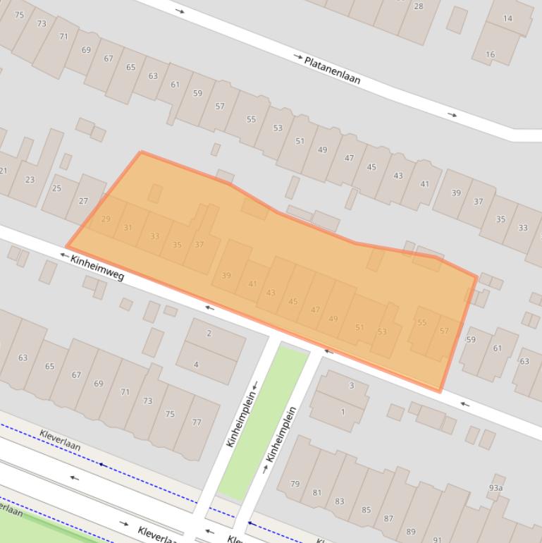 Kaart van postcodegebied 2061TL.