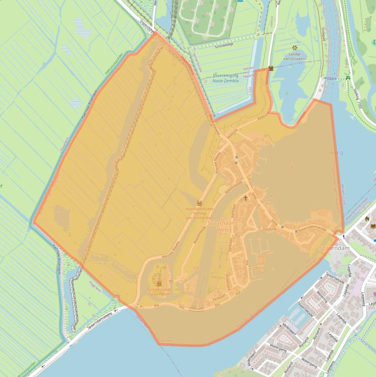 Kaartafbeelding, ingezoomd op postcodegebied 2063.