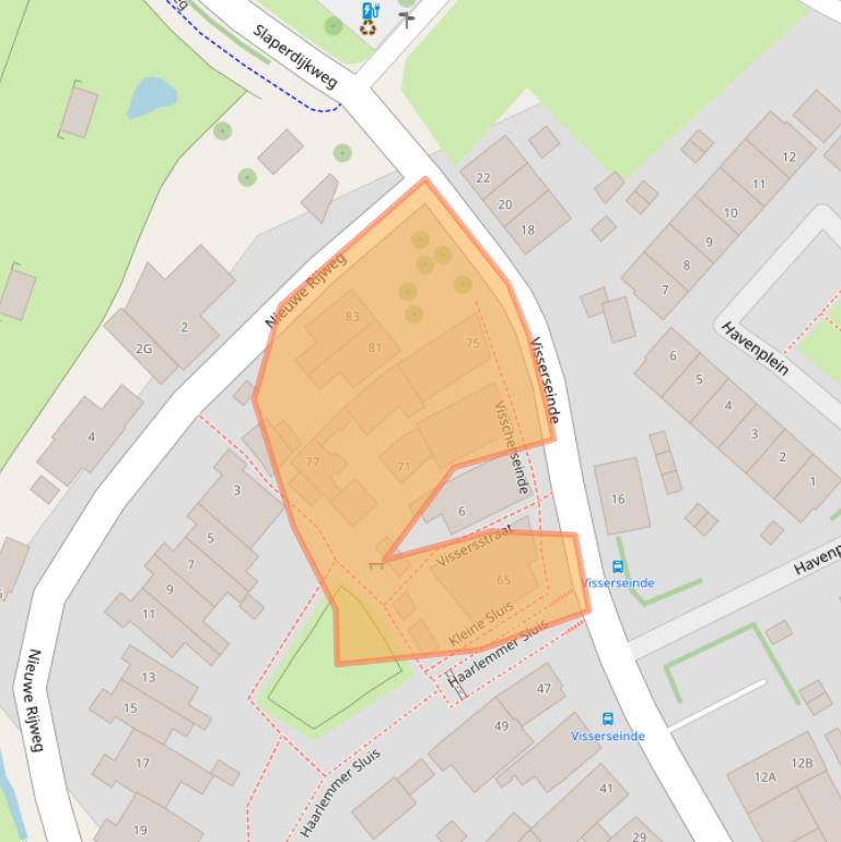 Kaart van postcodegebied 2063JC.