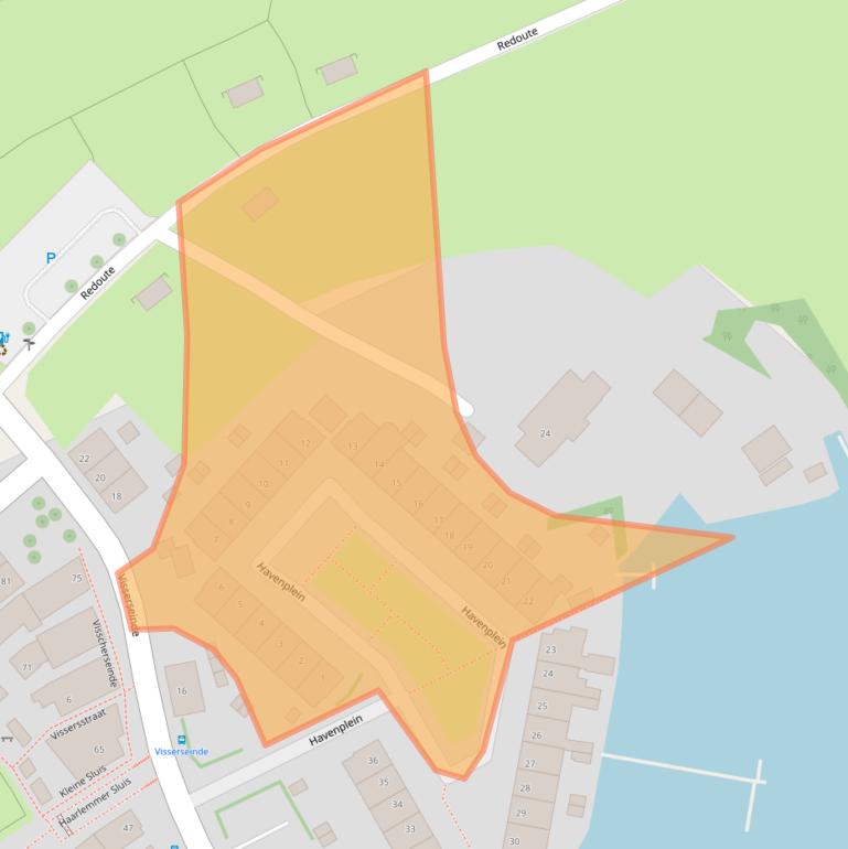 Kaart van postcodegebied 2063JE.