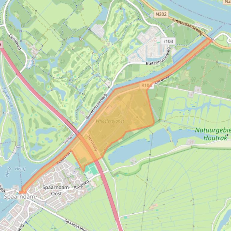 Kaart van postcodegebied 2064KA.