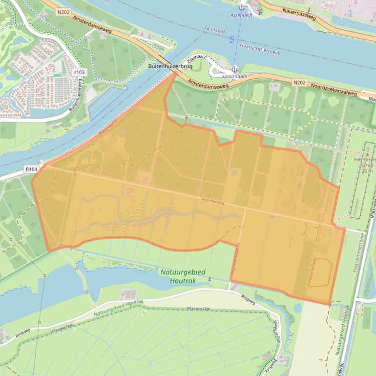 Kaart van postcodegebied 2064KD.