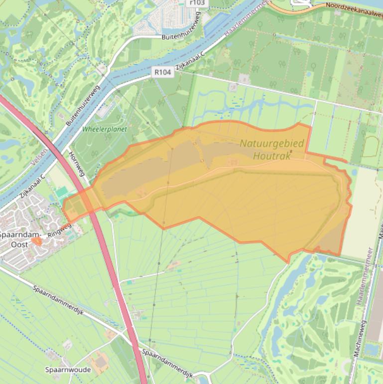 Kaart van postcodegebied 2064KE.