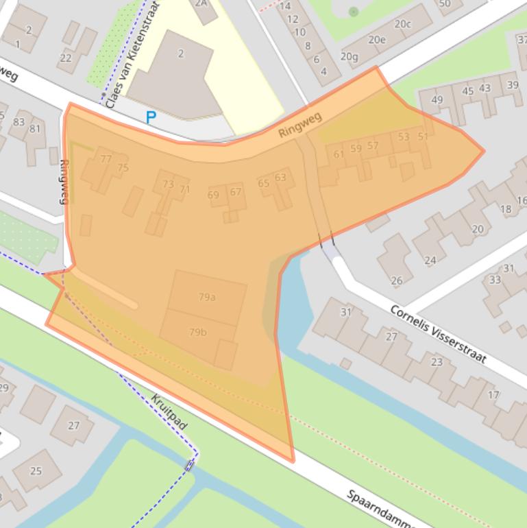 Kaart van postcodegebied 2064KH.