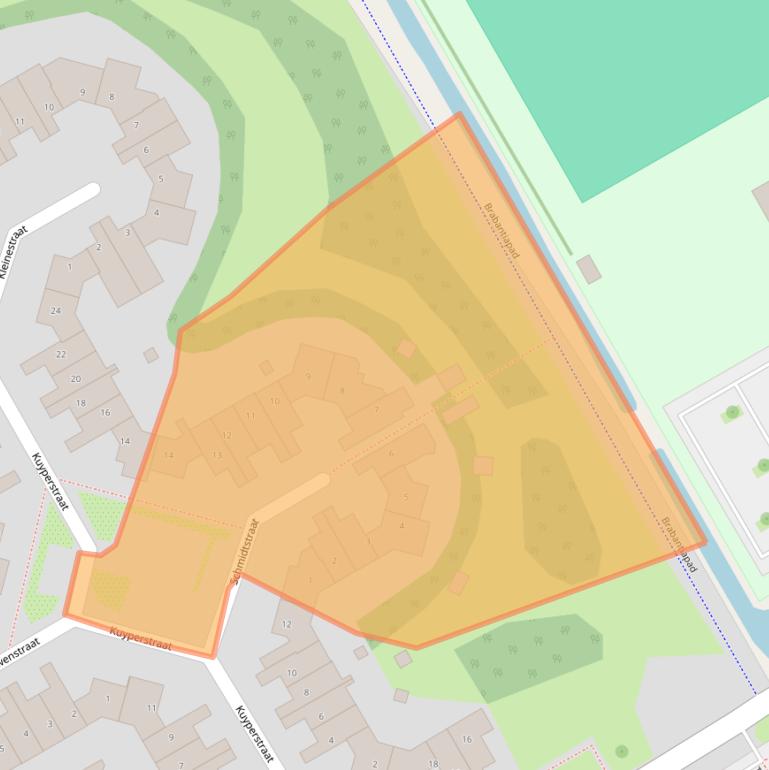 Kaart van postcodegebied 2064LC.