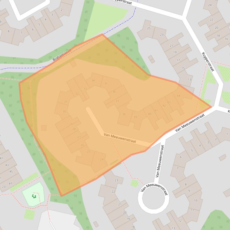 Kaart van postcodegebied 2064LE.