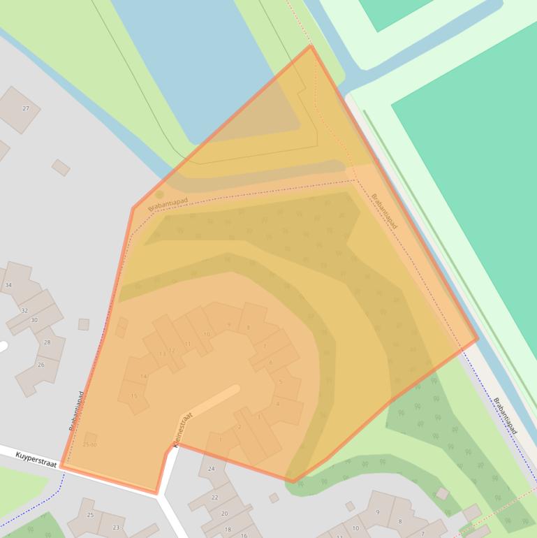 Kaart van postcodegebied 2064LG.