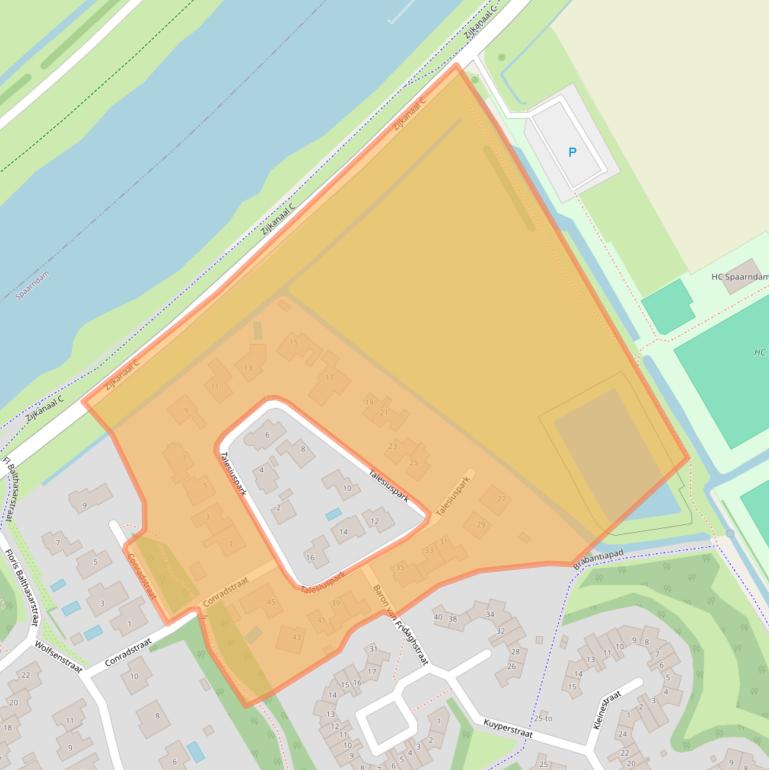 Kaart van postcodegebied 2064LJ.