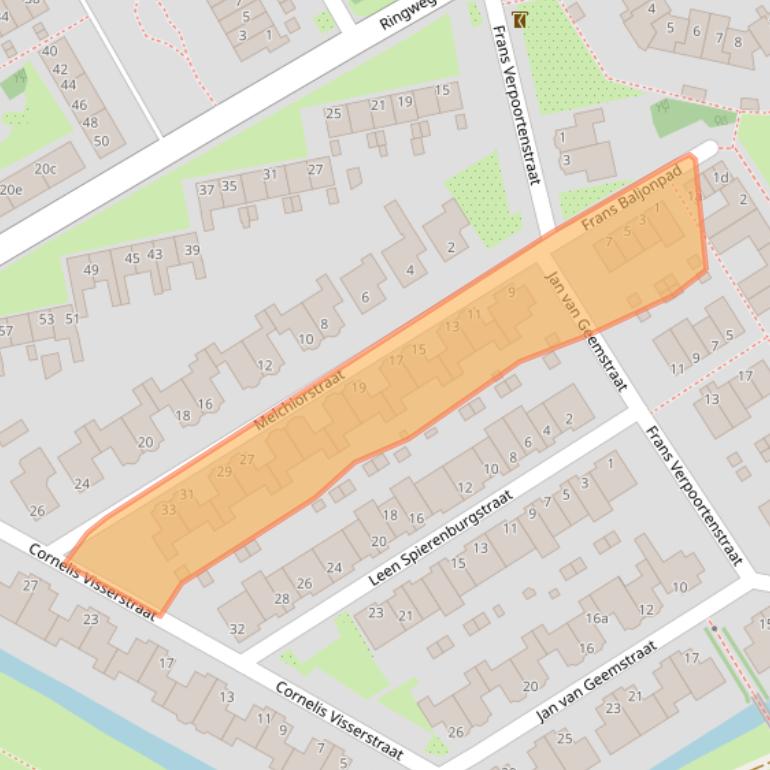 Kaart van postcodegebied 2064LS.