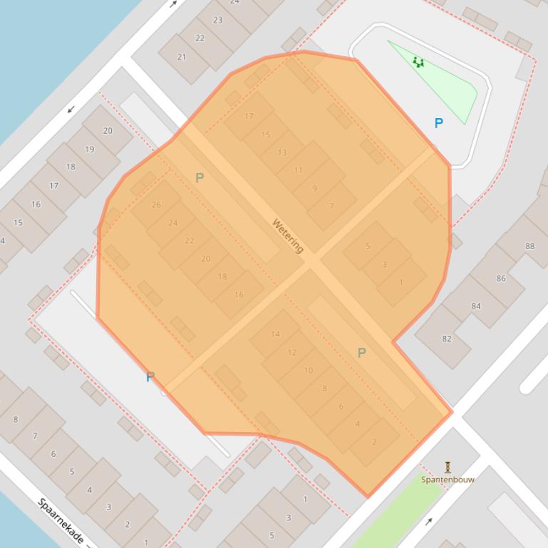 Kaart van postcodegebied 2064SC.