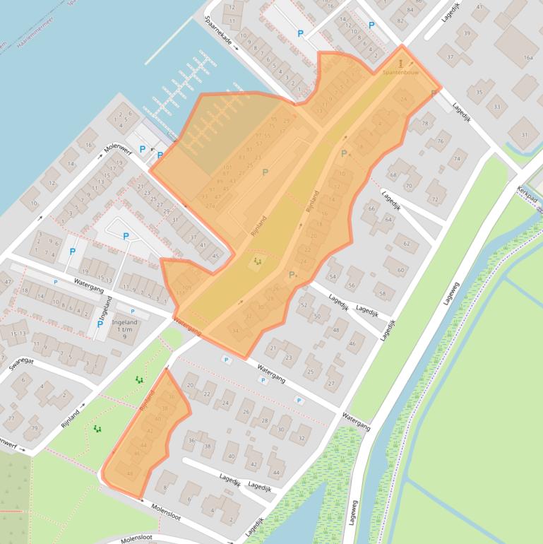 Kaart van postcodegebied 2064SE.