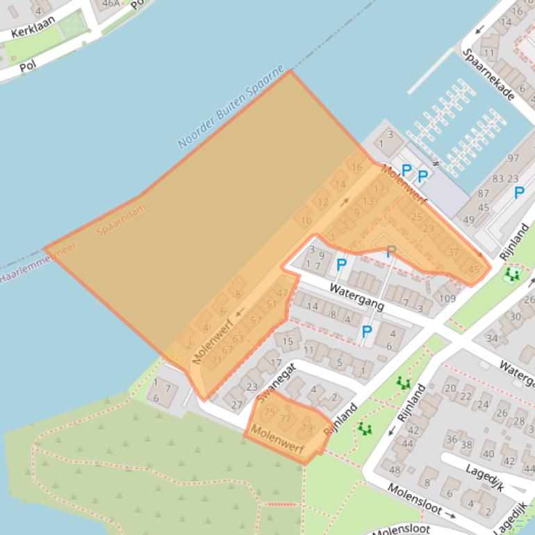 Kaart van postcodegebied 2064SH.