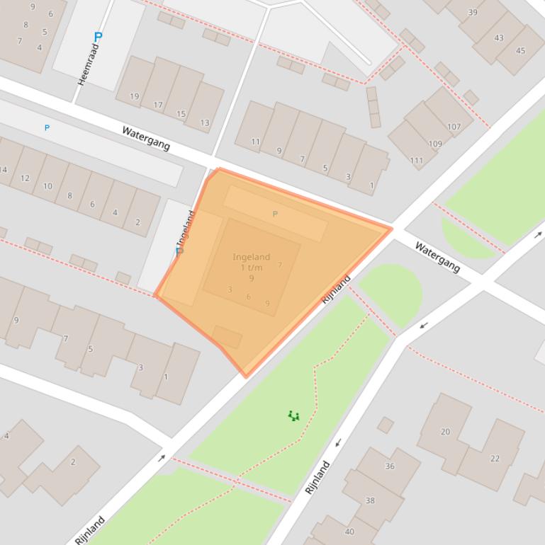 Kaart van postcodegebied 2064SK.