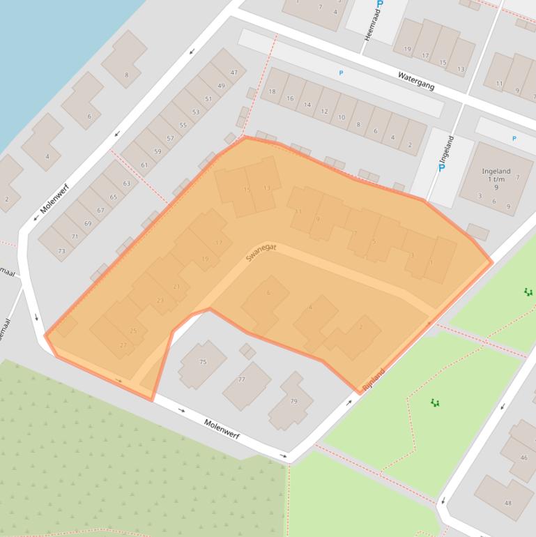 Kaart van postcodegebied 2064SL.