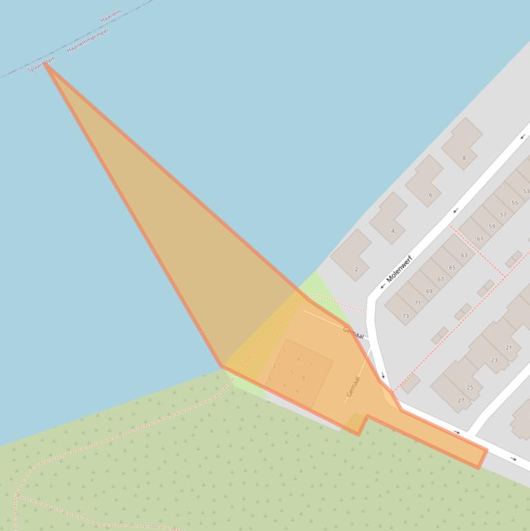 Kaart van postcodegebied 2064SM.