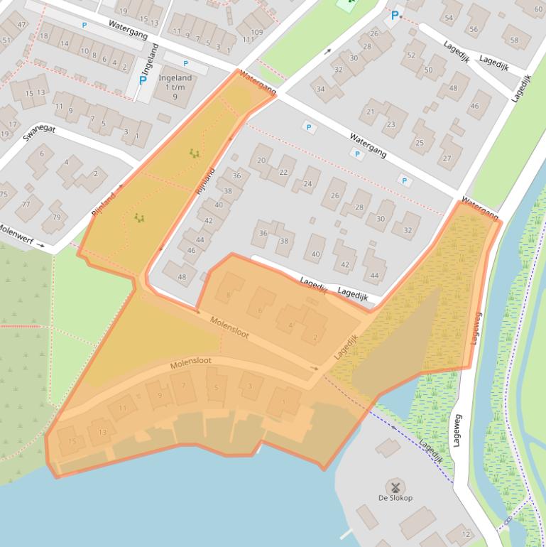 Kaart van postcodegebied 2064SP.