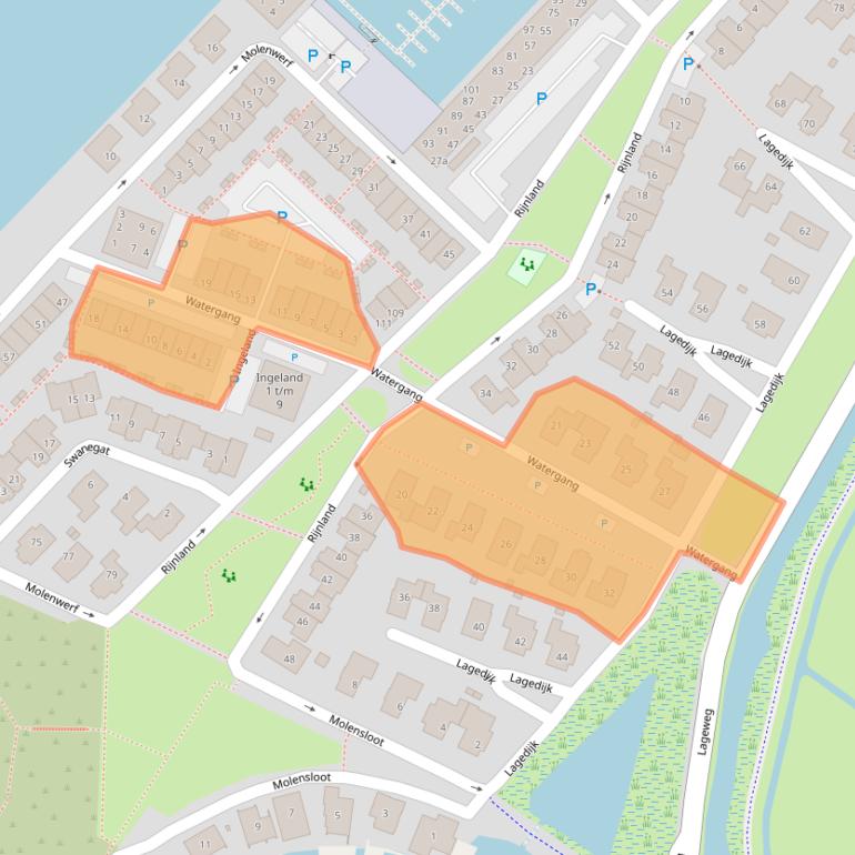 Kaart van postcodegebied 2064SR.