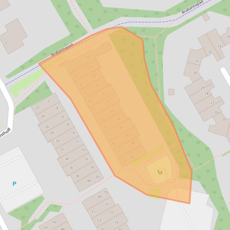 Kaart van postcodegebied 2064WB.