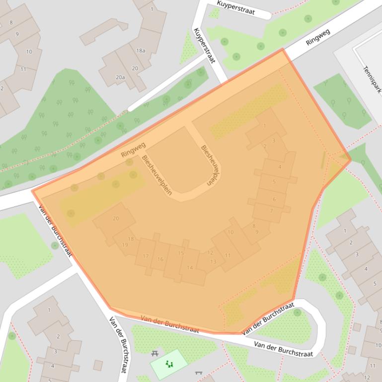 Kaart van postcodegebied 2064WL.