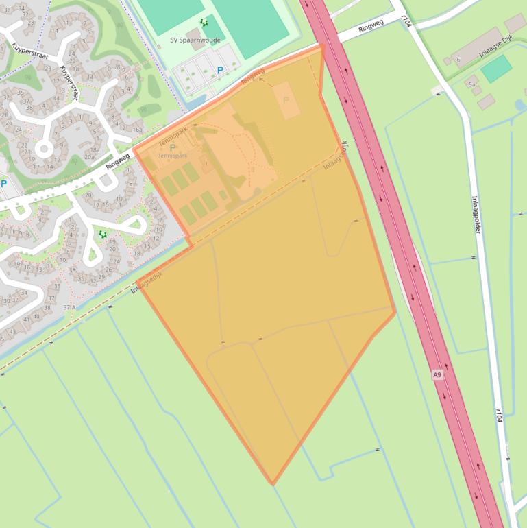 Kaart van postcodegebied 2064WM.