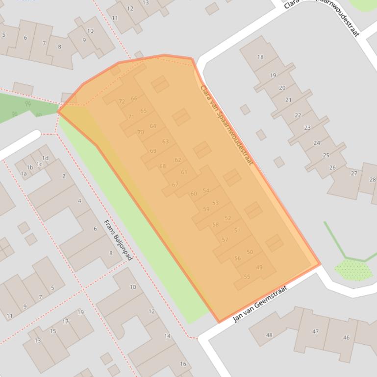 Kaart van postcodegebied 2064WS.