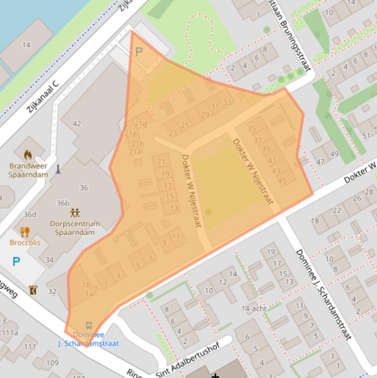 Kaart van postcodegebied 2064XA.