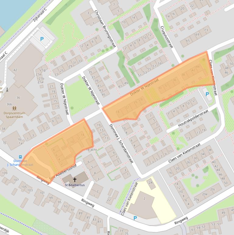 Kaart van postcodegebied 2064XC.