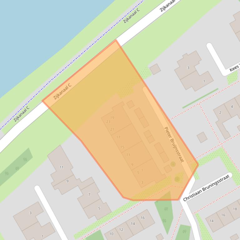 Kaart van postcodegebied 2064XH.