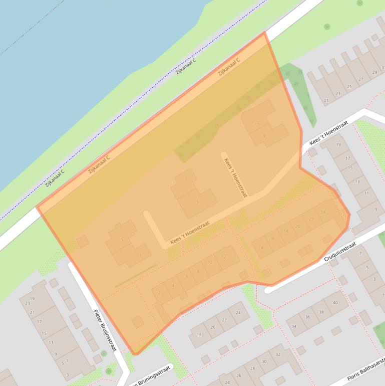 Kaart van postcodegebied 2064XJ.