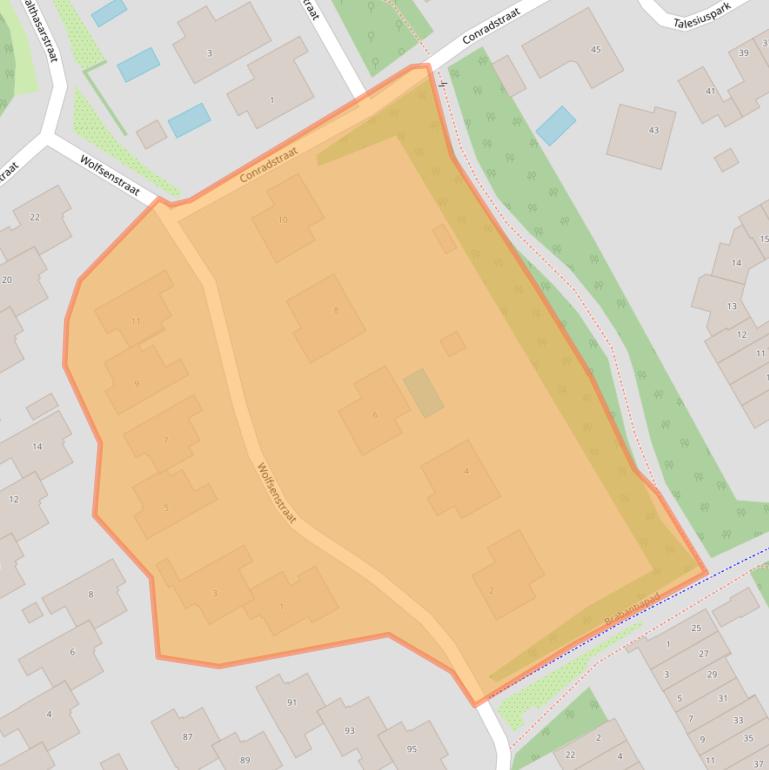 Kaart van postcodegebied 2064XL.