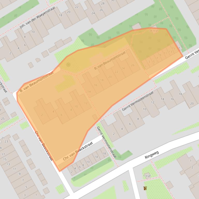 Kaart van postcodegebied 2064XM.