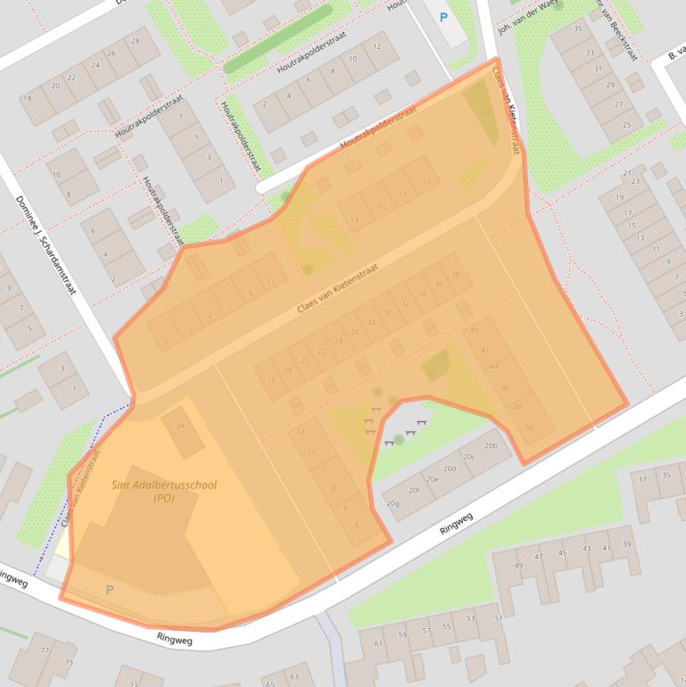 Kaart van postcodegebied 2064XT.