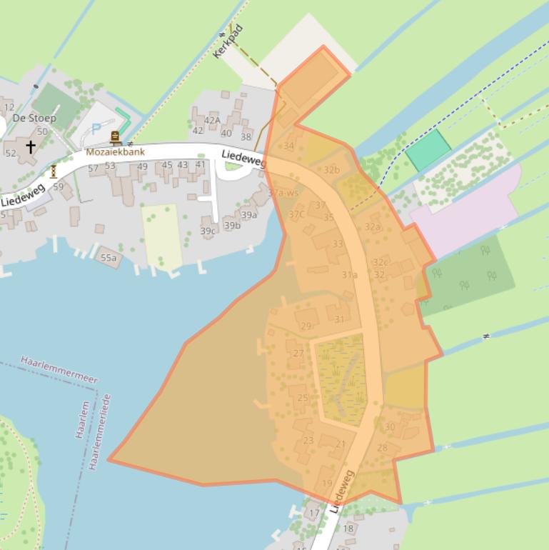 Kaart van postcodegebied 2065AJ.