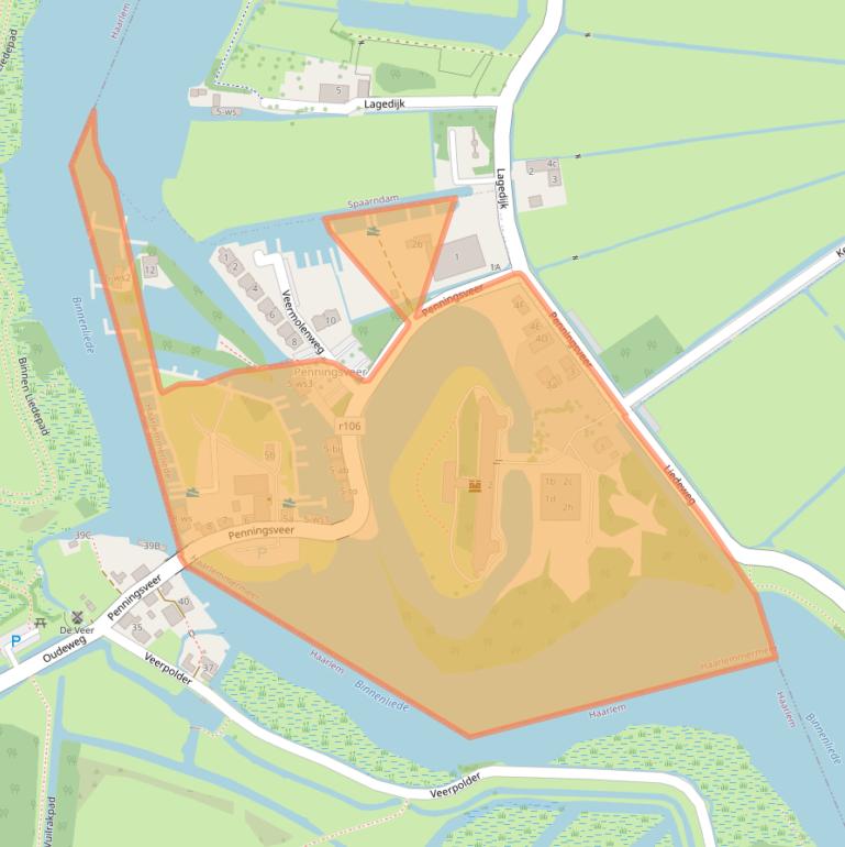 Kaart van postcodegebied 2065AM.