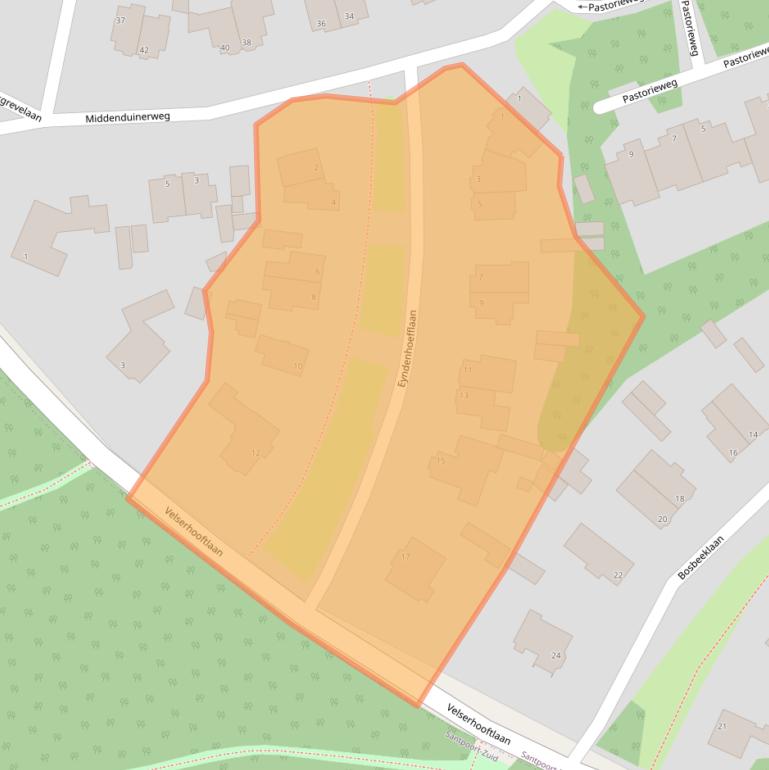 Kaart van postcodegebied 2071AM.