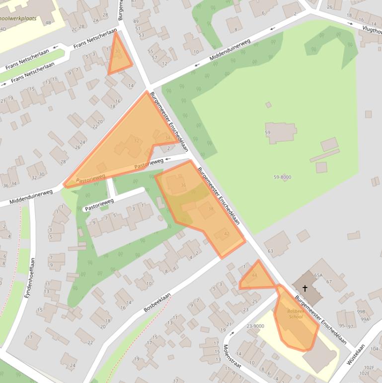 Kaart van postcodegebied 2071AW.