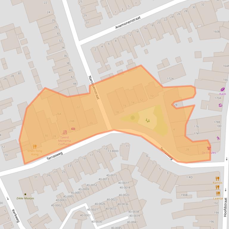 Kaart van postcodegebied 2071BC.