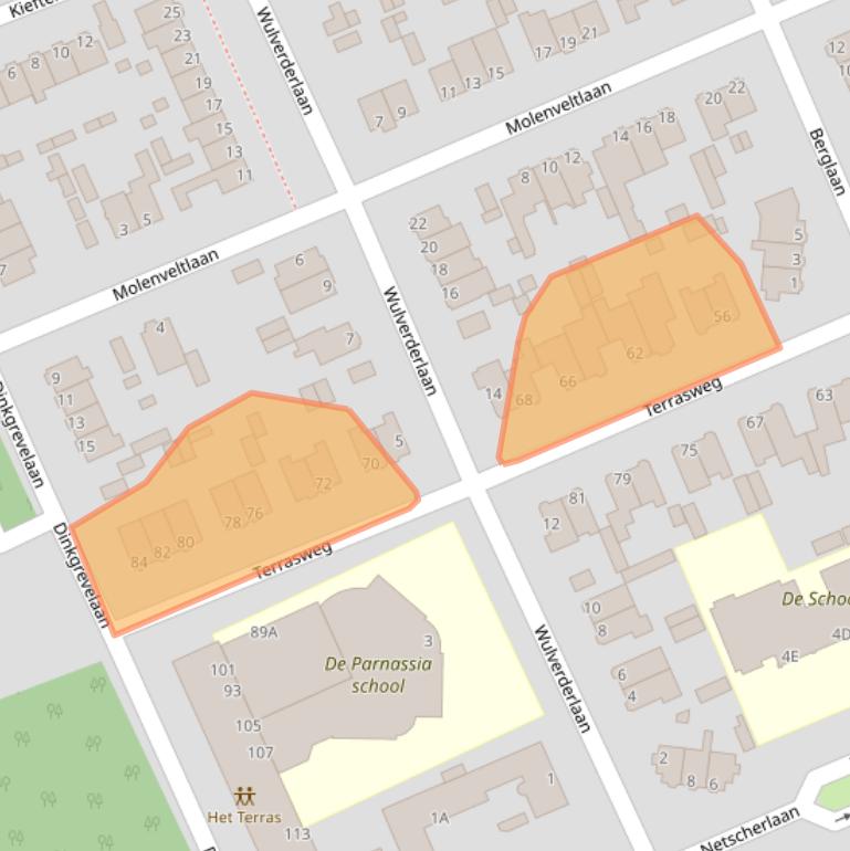 Kaart van postcodegebied 2071BE.