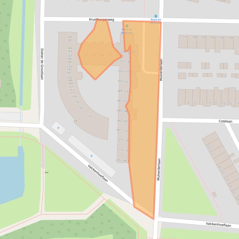 Kaart van postcodegebied 2071BH.