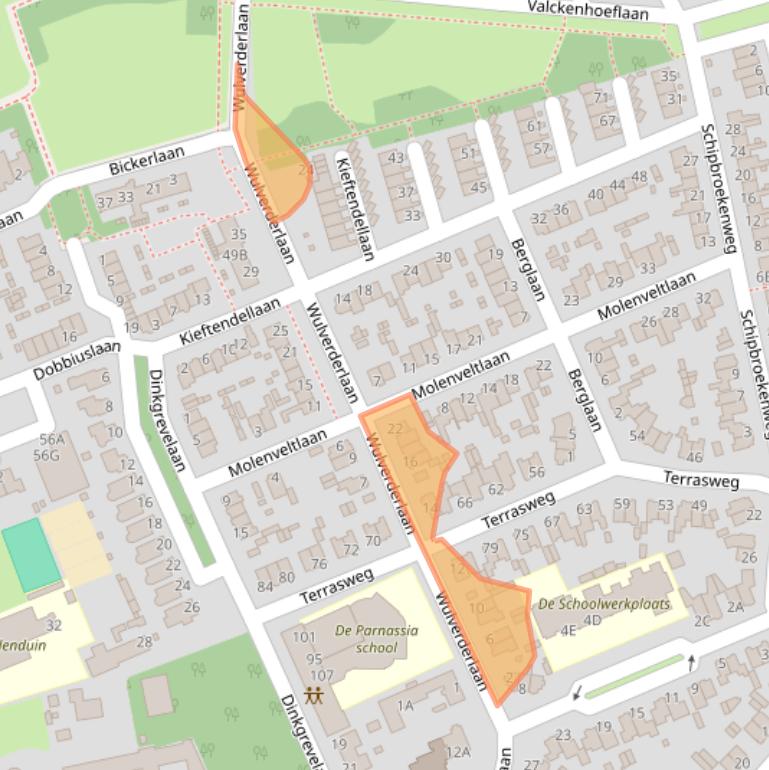 Kaart van postcodegebied 2071BN.