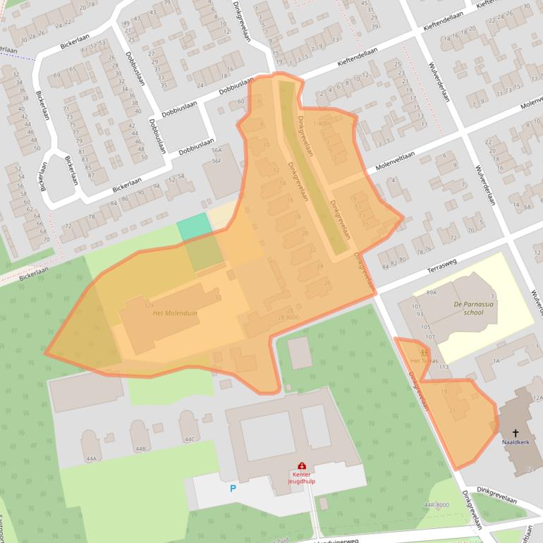 Kaart van postcodegebied 2071BP.