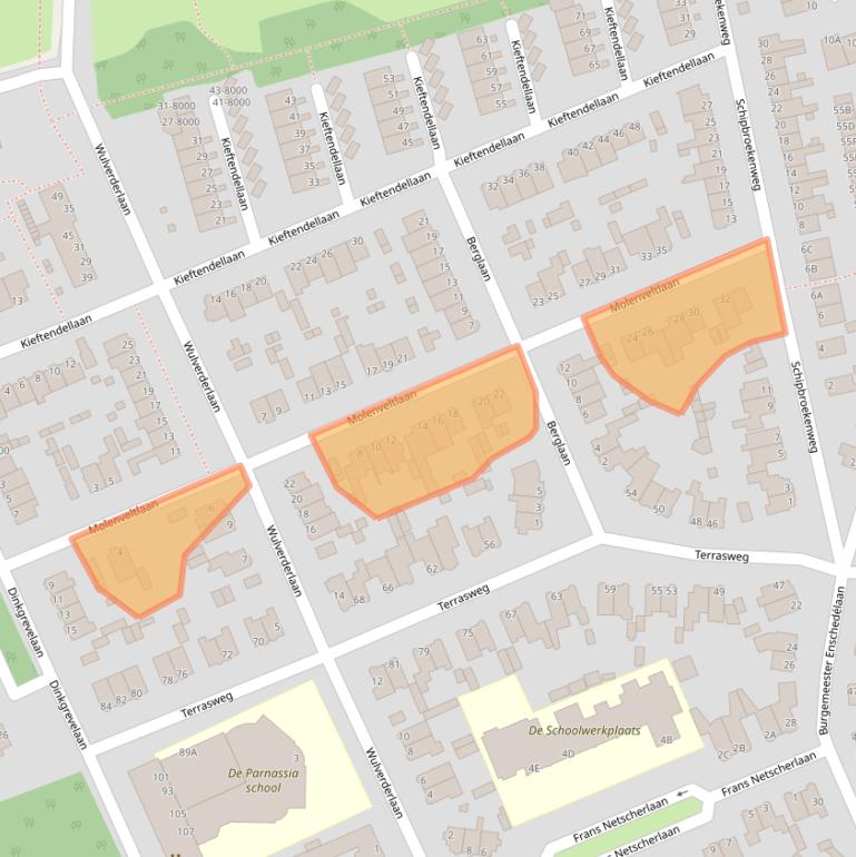 Kaart van postcodegebied 2071BS.