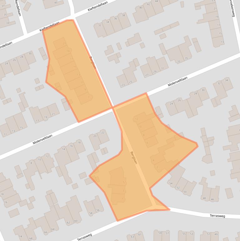 Kaart van postcodegebied 2071BW.